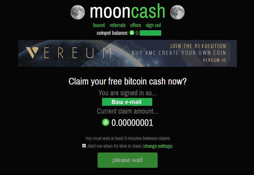 Moon bitcoin cash