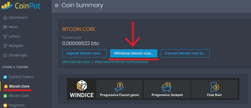 Вывод bitcoin с moon крана